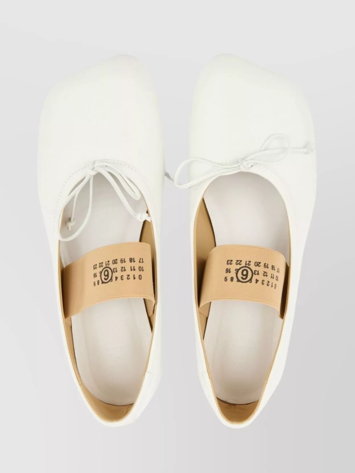 MM6 MAISON MARGIELA LEATHER BALLET FLATS DUCK TOE