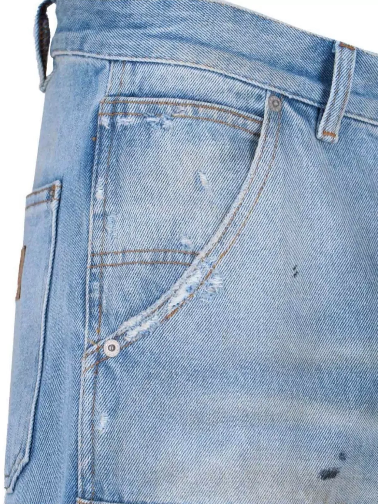 Mm6 Maison Margiela Straight Leg Trousers Distressed Detailing
