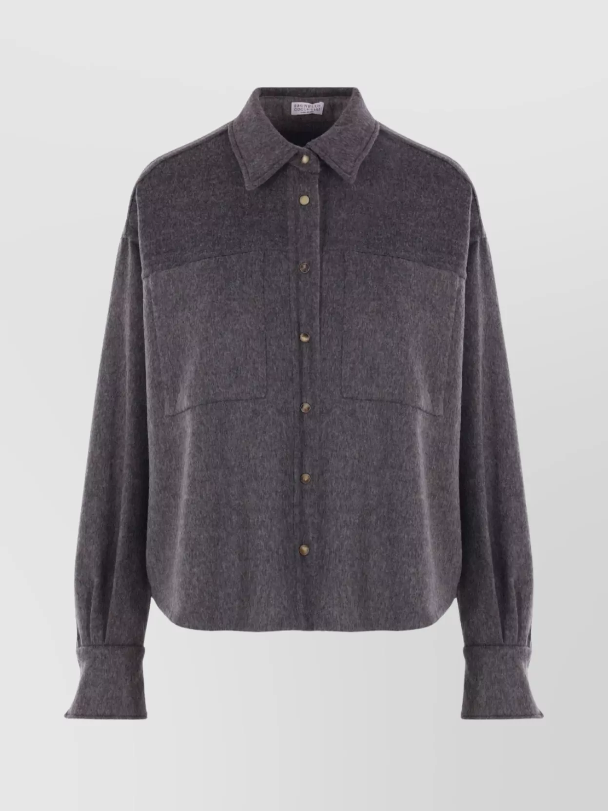 Brunello Cucinelli Wool Shirt With Chest Pockets And Horn Buttons