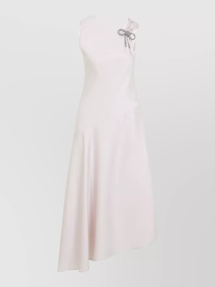 Jil Sander Asymmetric Midi Dress Diagonal Neckline