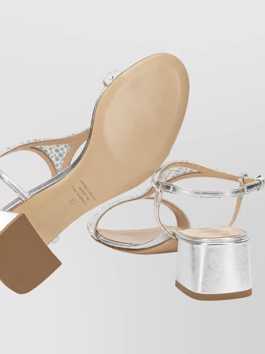 Ninalilou Crystal-Embellished Leather Sandals