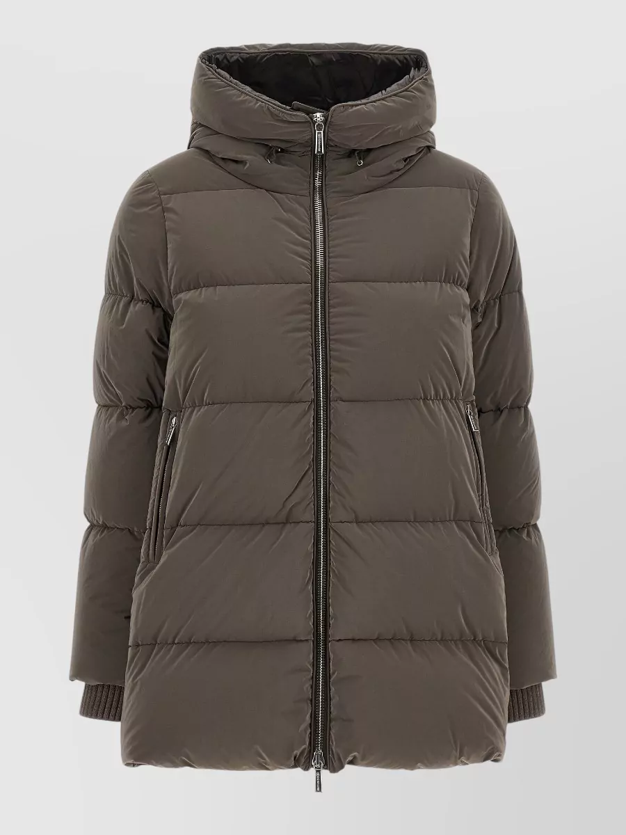Moorer cashmere down hooded puffer jacket