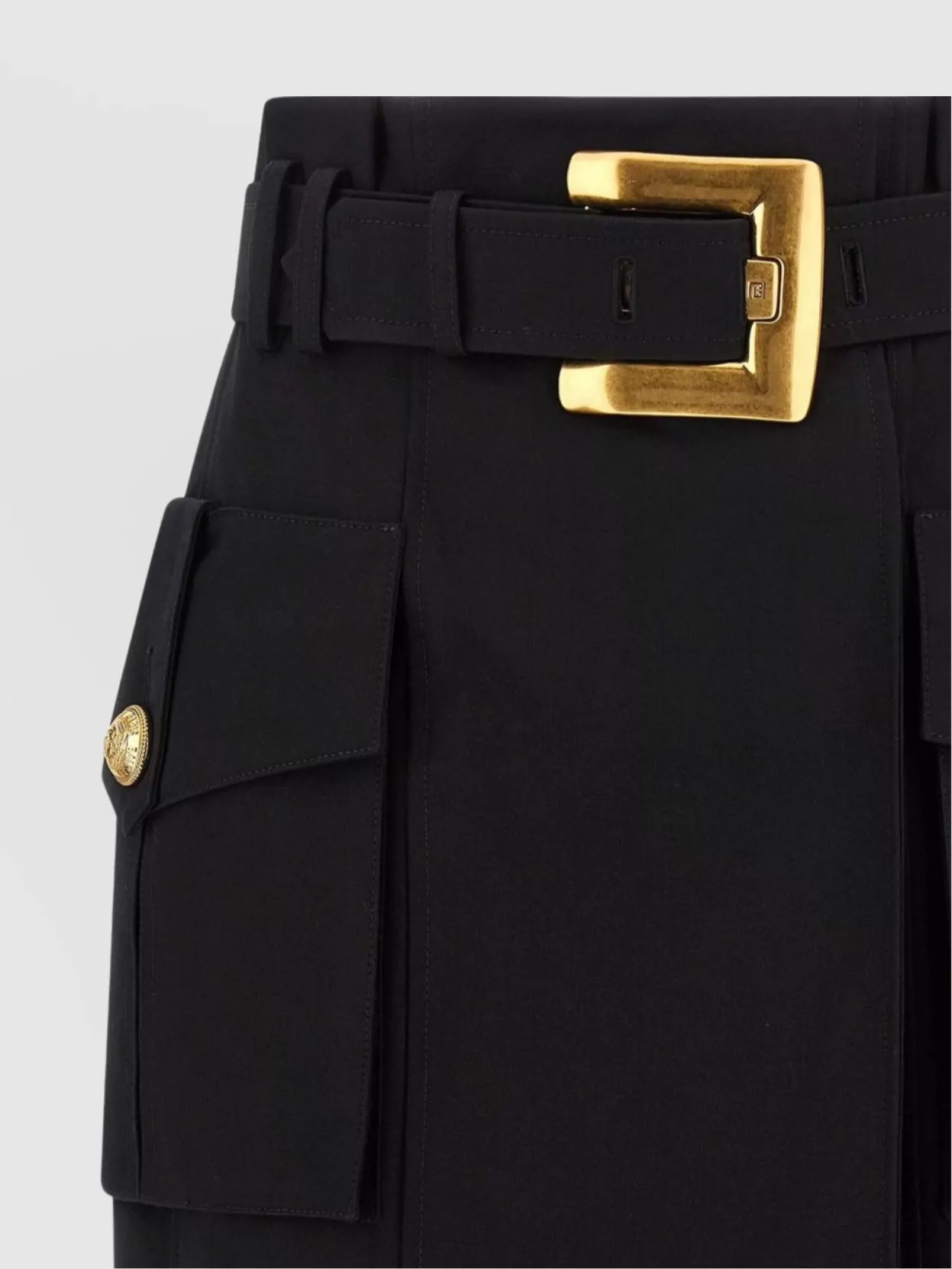 Balmain Waist Belt Cargo Pocket Skirt