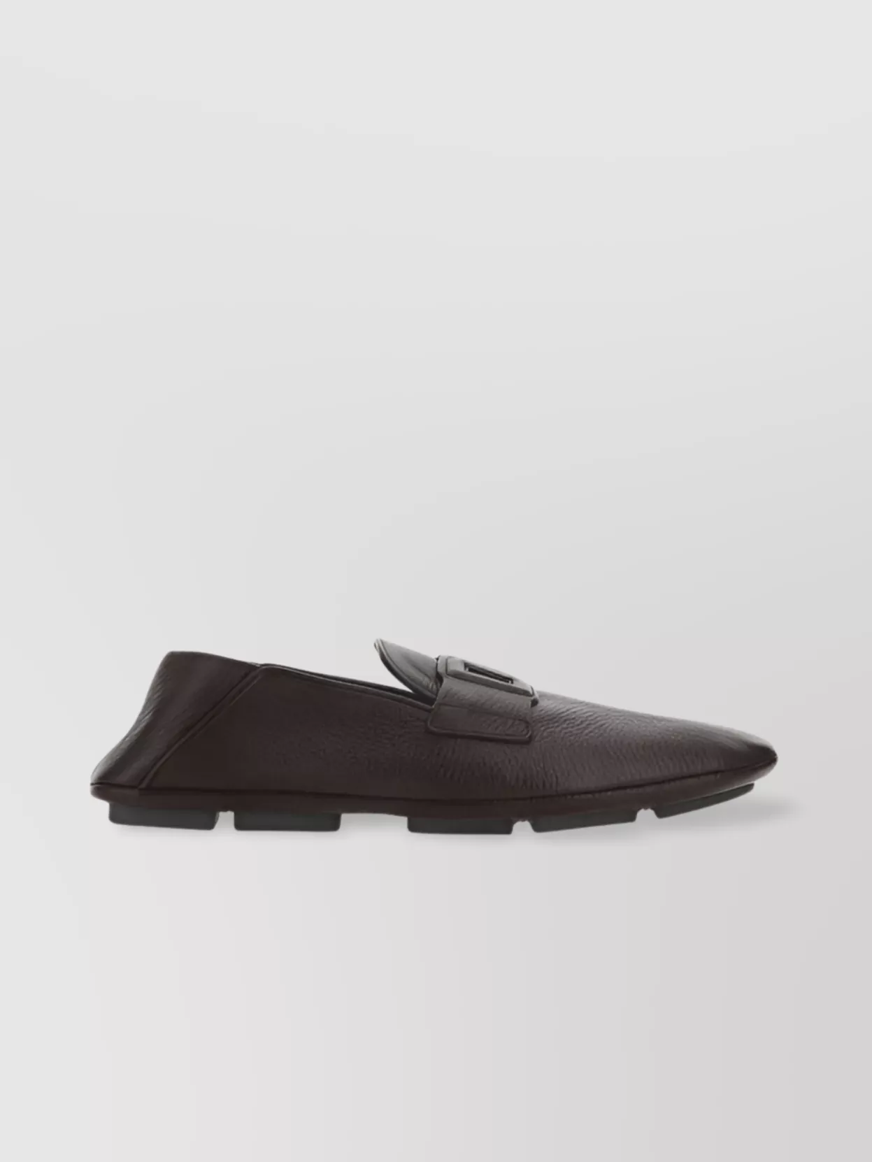 Shop Dolce & Gabbana Calfskin Hammered Leather Driver Loafers
