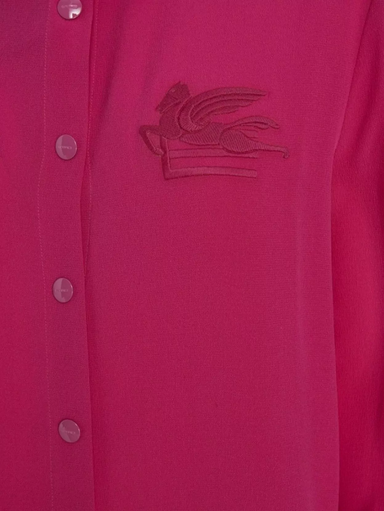 Etro Silk Crèpe De Chine Shirt With Pegasus Embroidery