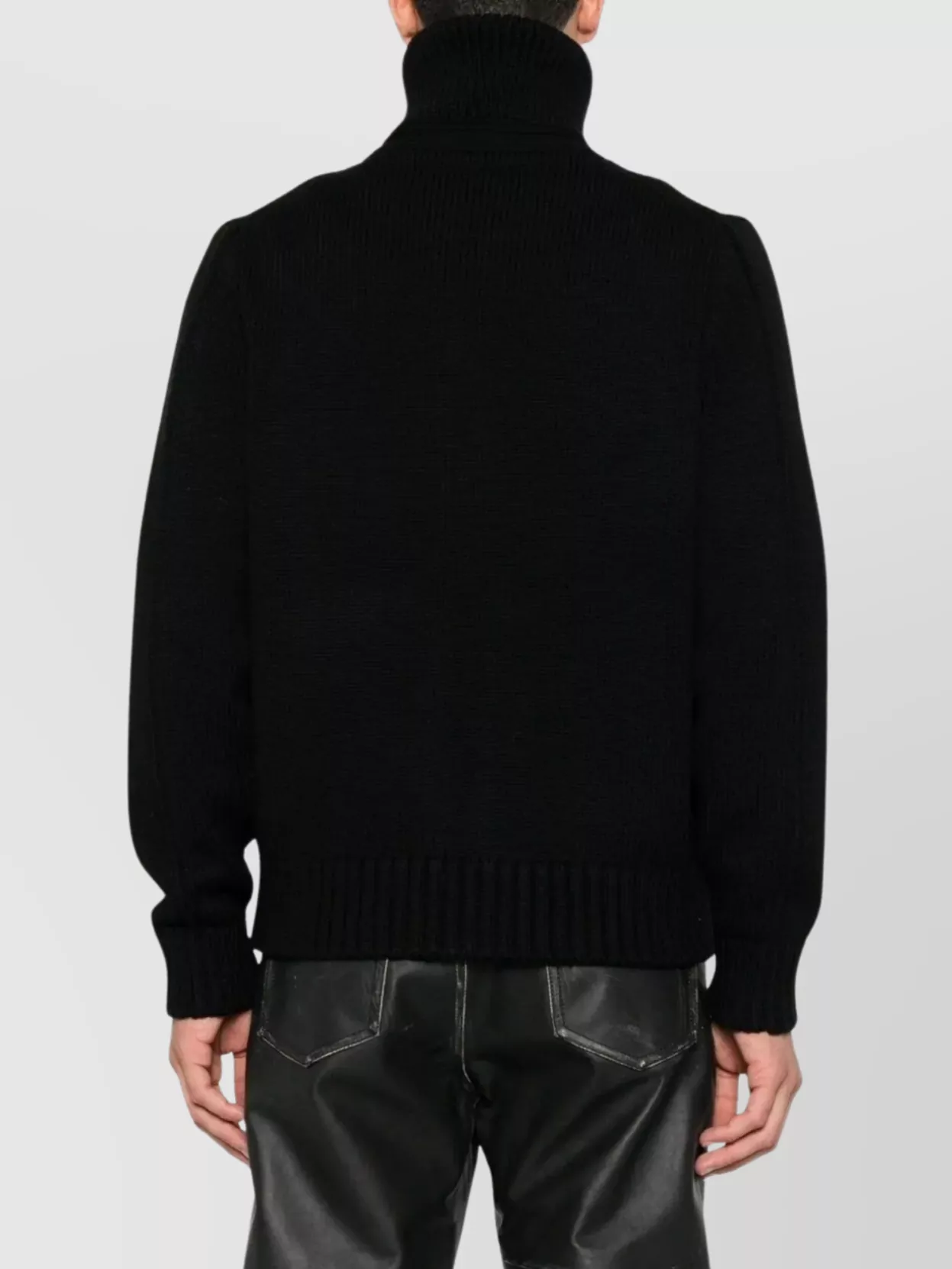 Tom Ford Merino Wool Jacket High Collar In Black