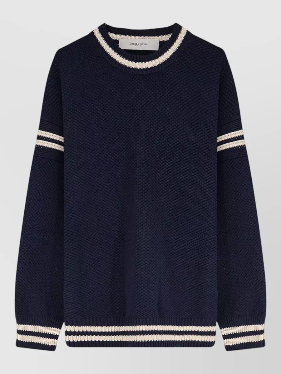 Golden Goose cotton waffle-knit boxy crew-neck sweater