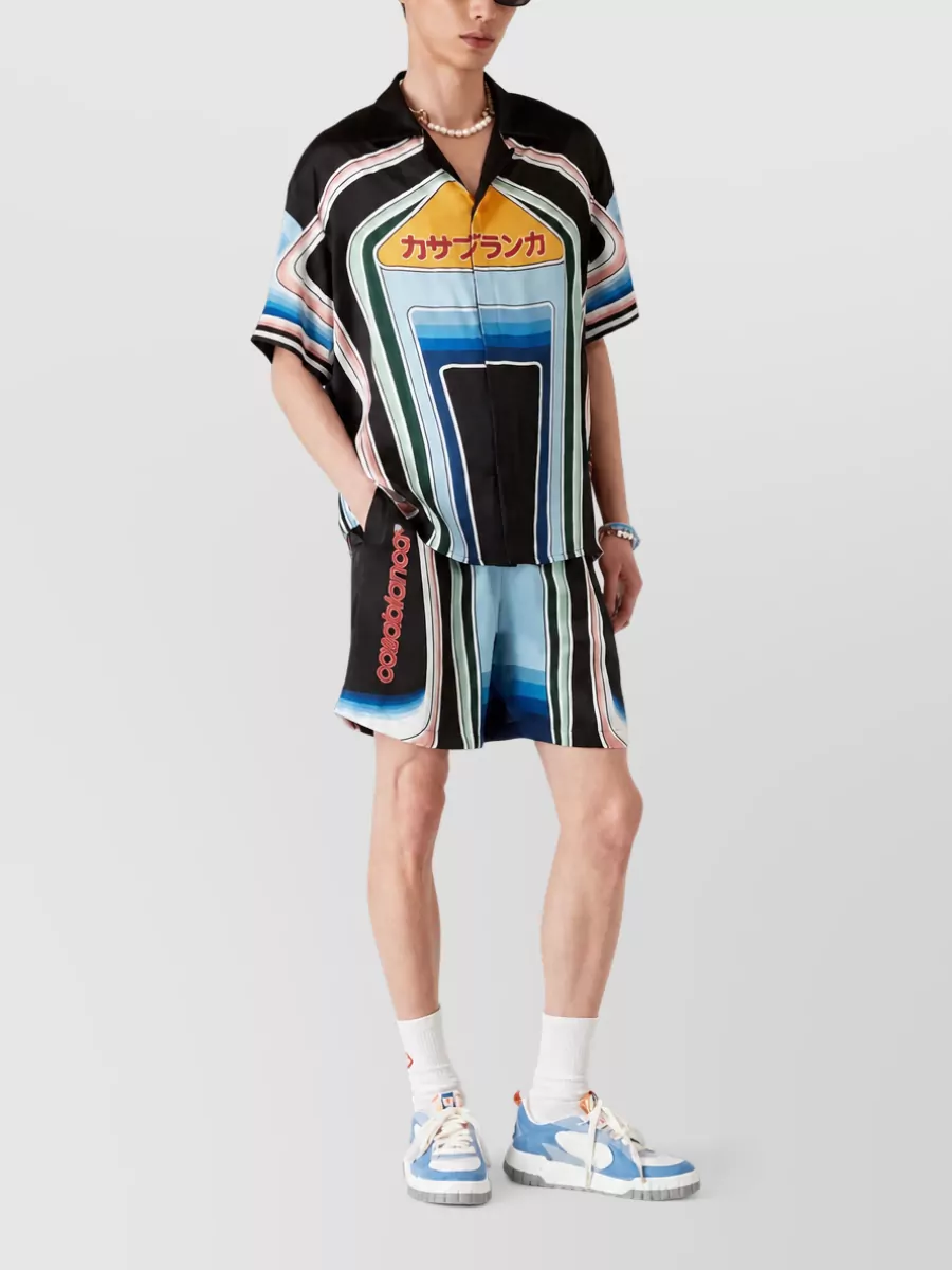 Casablanca Silk Drawstring Swim Shorts
