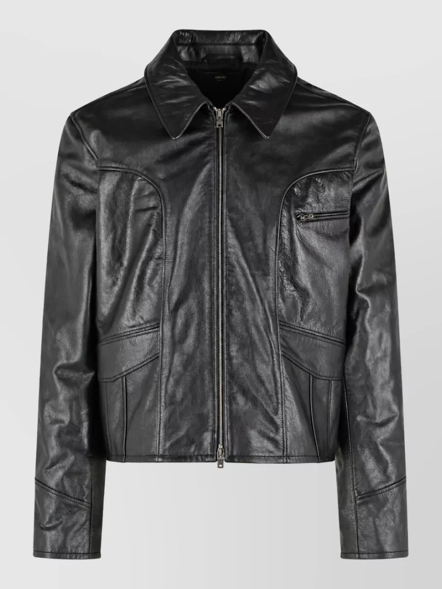 Amiri leather zip jacket