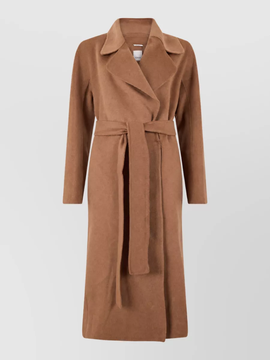 S Max Mara cashmere blend long double-breasted belted coat