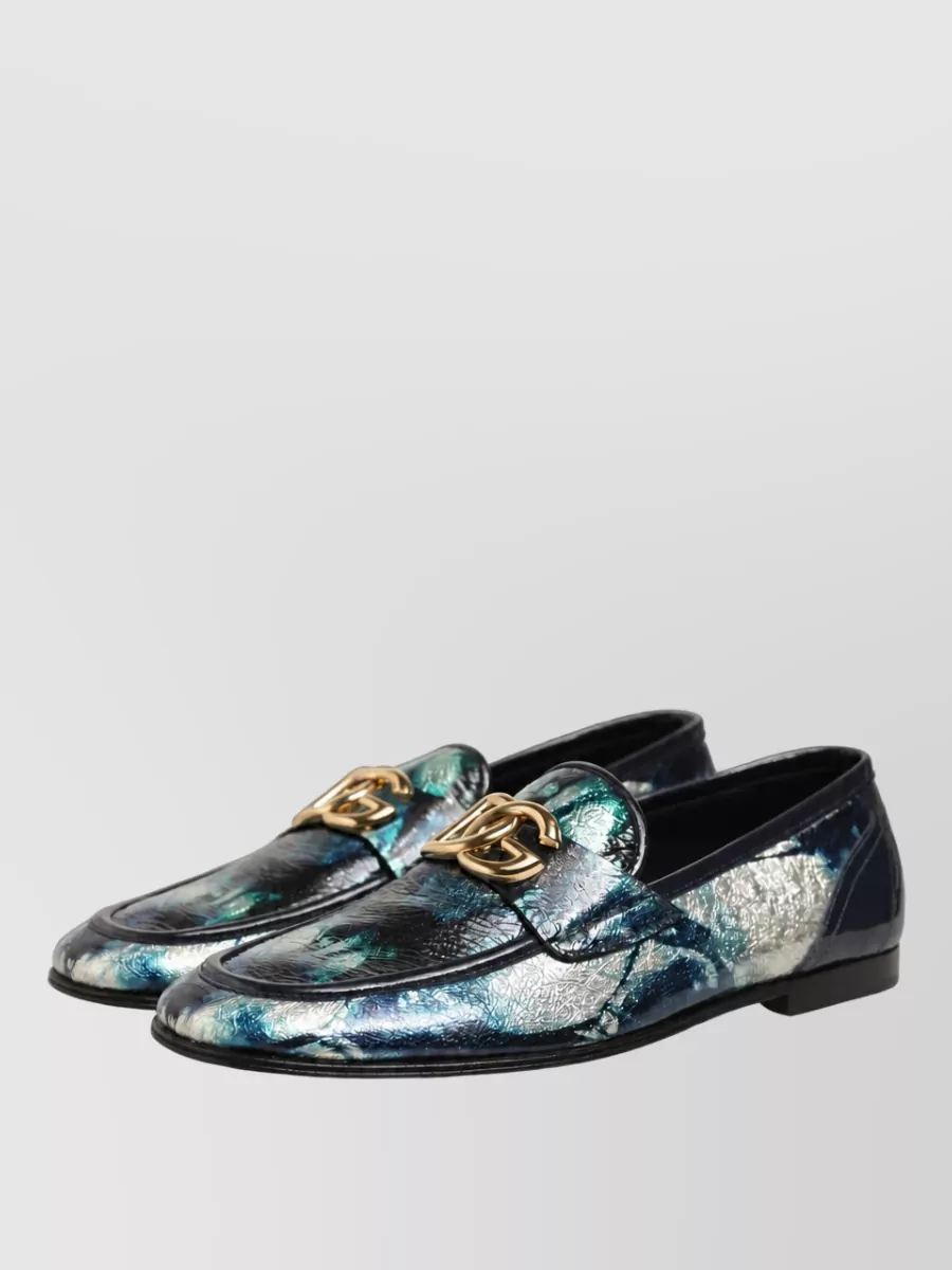 Dolce&Gabbana Metallic Leather Monk Shoes