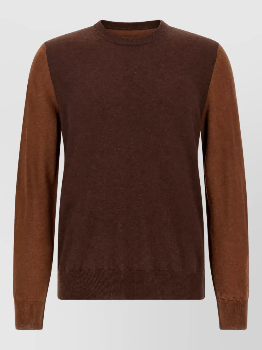 Maison Margiela Two-tone wool crew-neck sweater