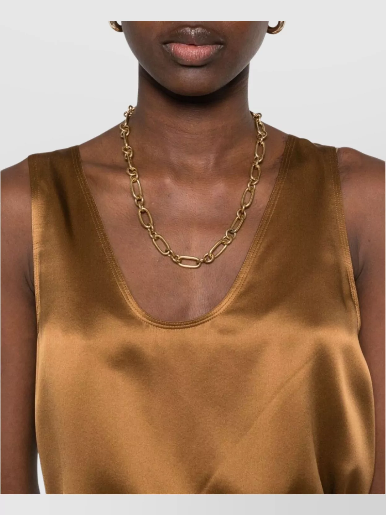 Max Mara Silk Satin Sleeveless Top With Wide Straps
