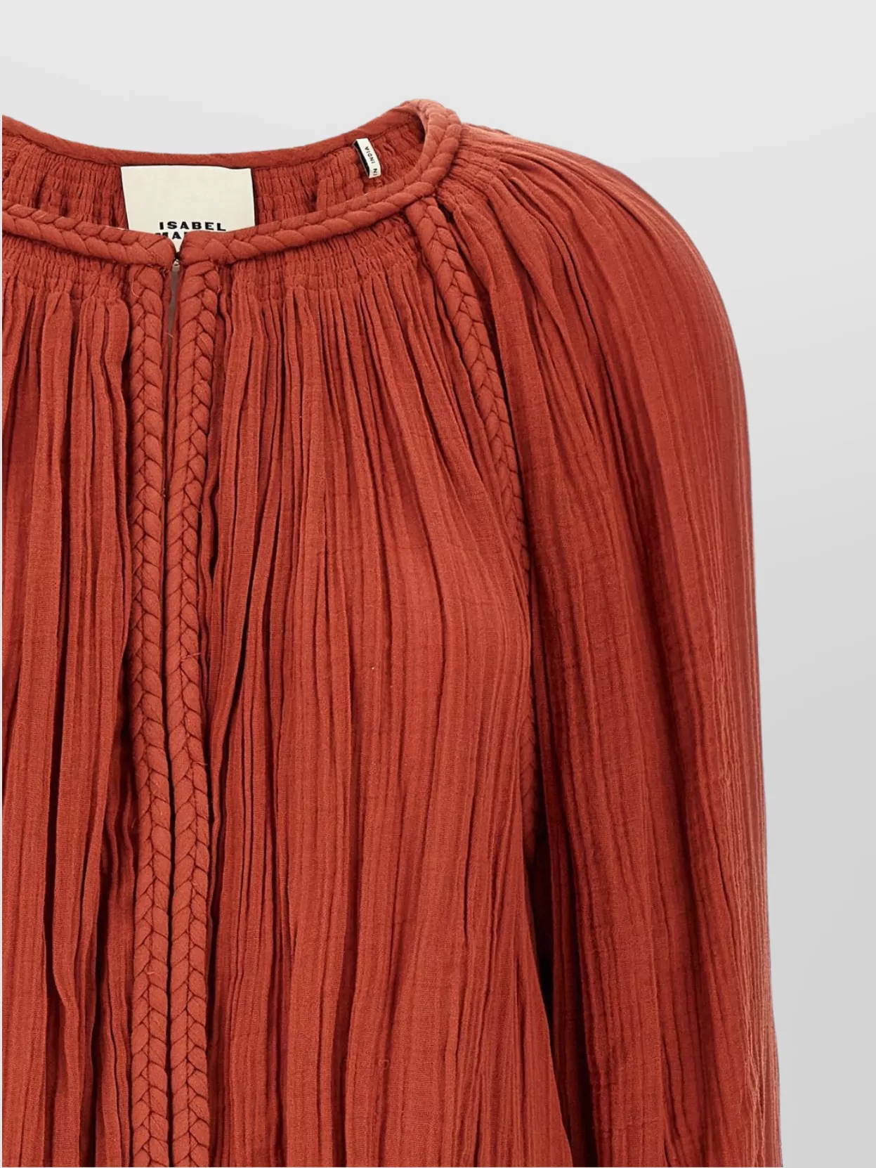 Isabel Marant Dress With Trim Drawstring Pleats Sleeves