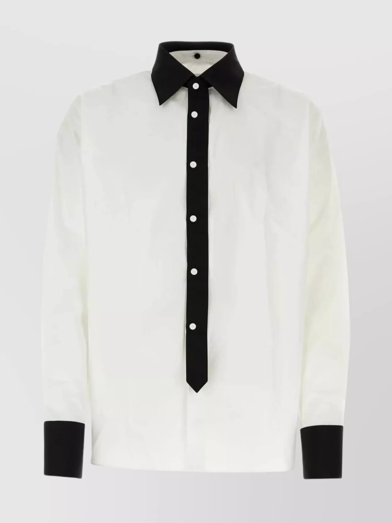 Shop Prada Oversize Cotton Poplin Shirt With Detachable Cuffs And Collar In Black