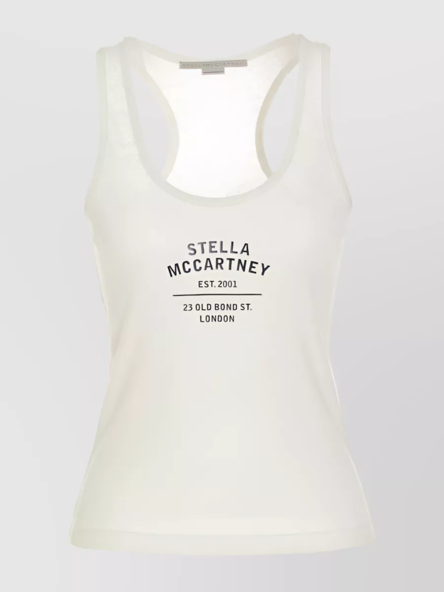 Shop Stella Mccartney Printed Racerback Vest Top In White