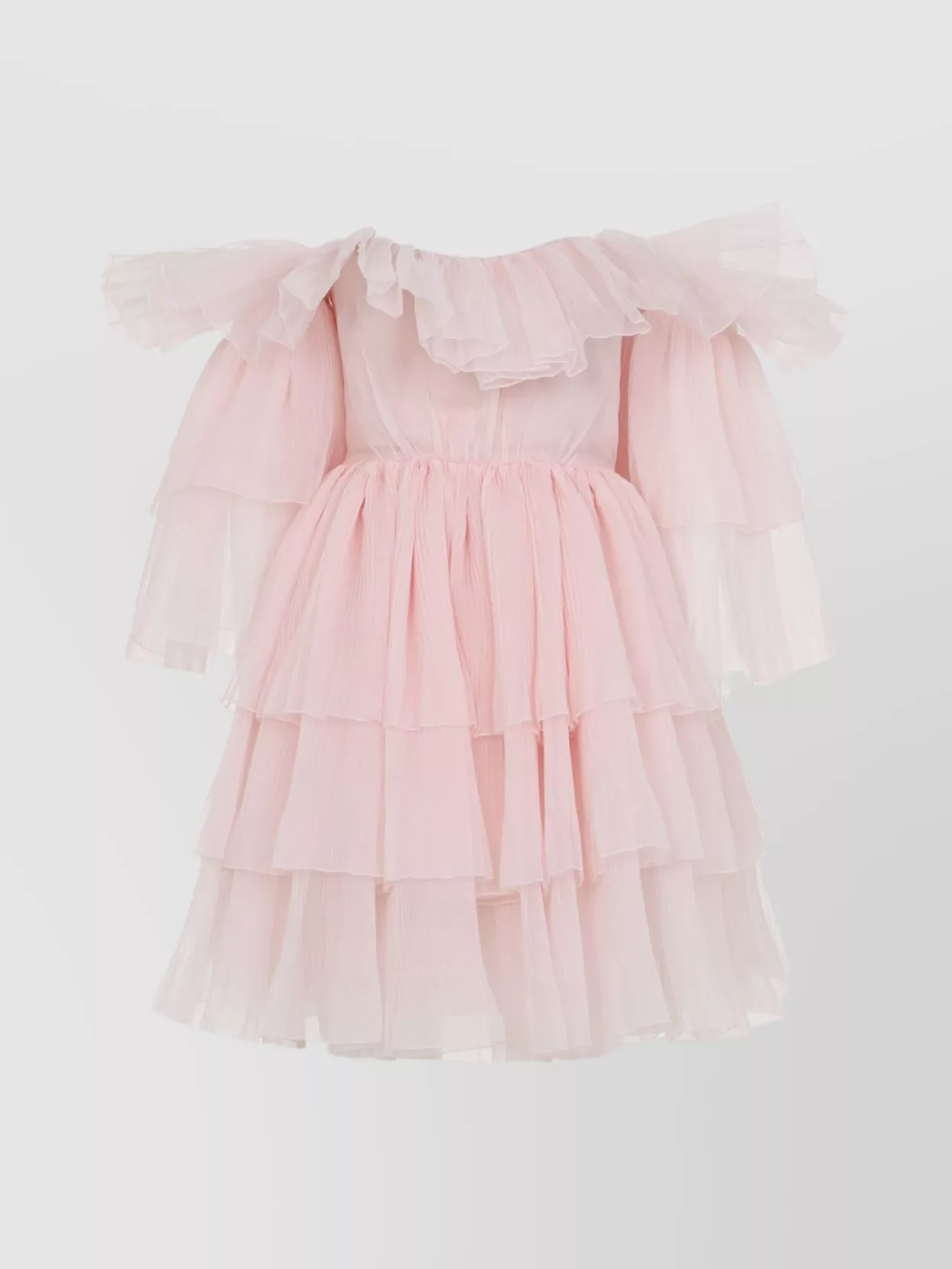 Giambattista Valli Off-Shoulder Layered Mini Dress Ruffles