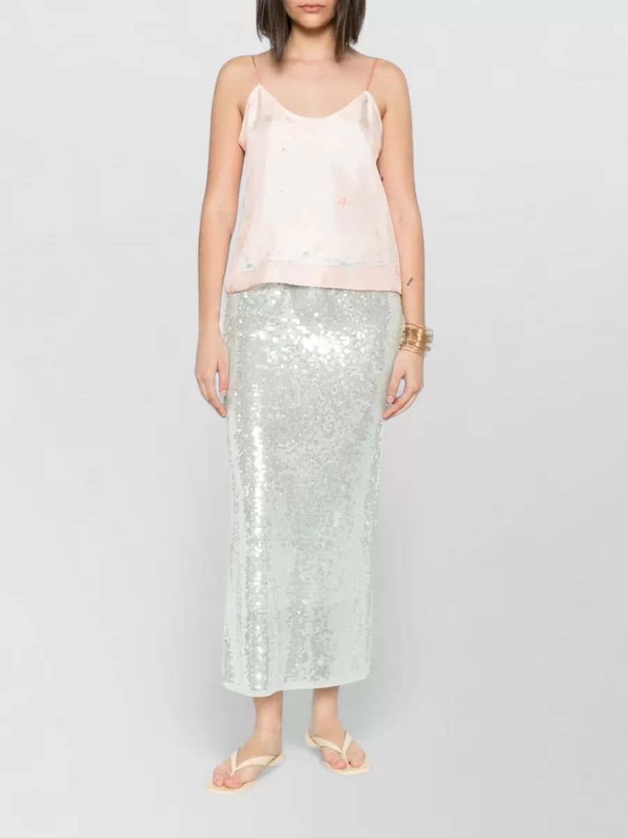 Forte Forte Sequin-Embellished Elasticated-Waistband Straight-Hem Midi Skirt