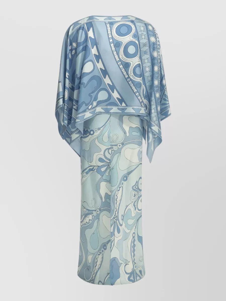 Pucci Silk Printed Maxi Dress With Shrug