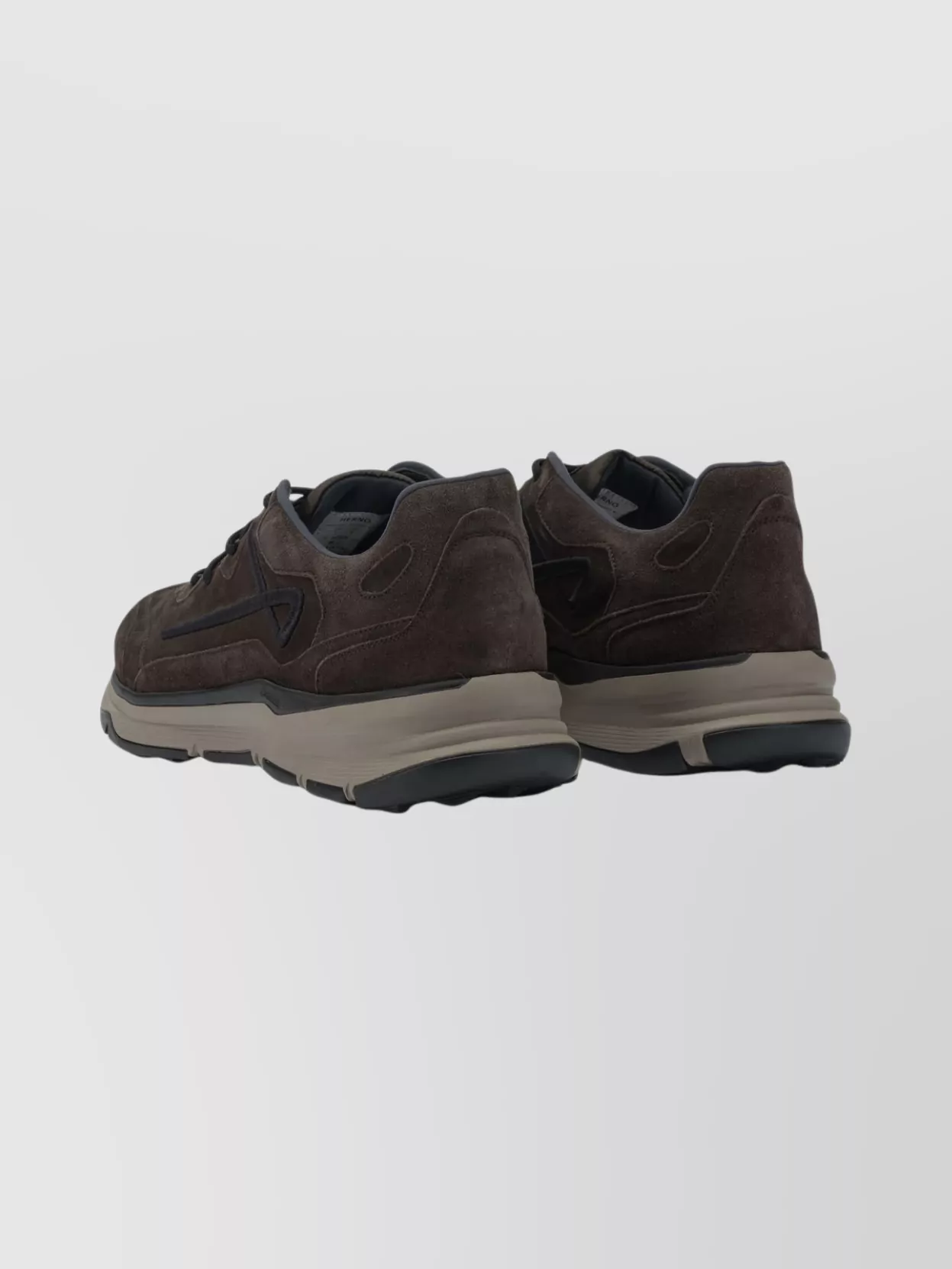 Herno Suede Sneakers With Round Toe And Rubber Sole