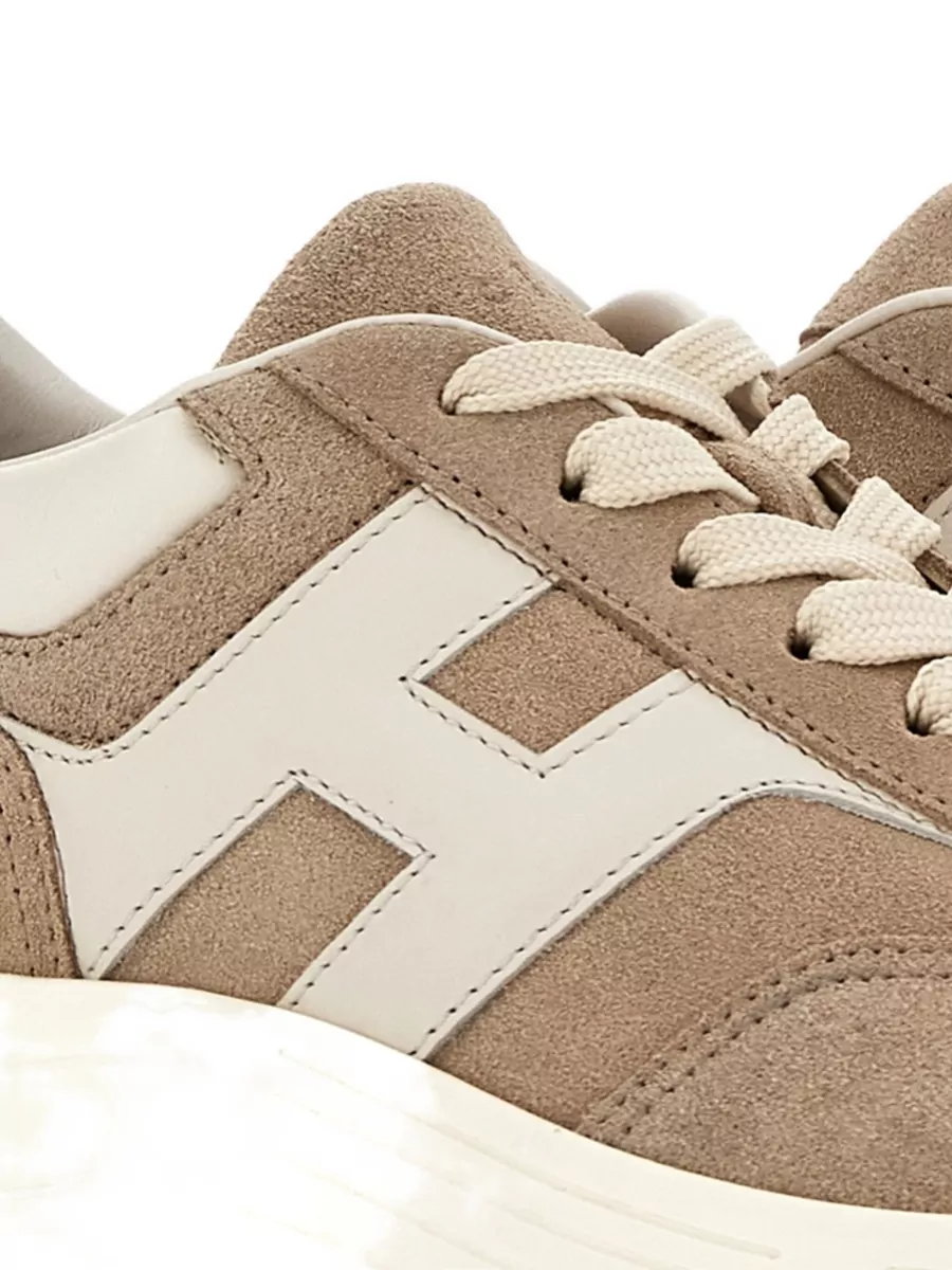 Hogan Suede Upper Sneakers Rubber Sole Design