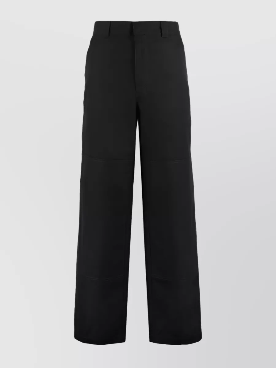 Shop Off-white Diag Stripe Straight-leg Trousers In Black