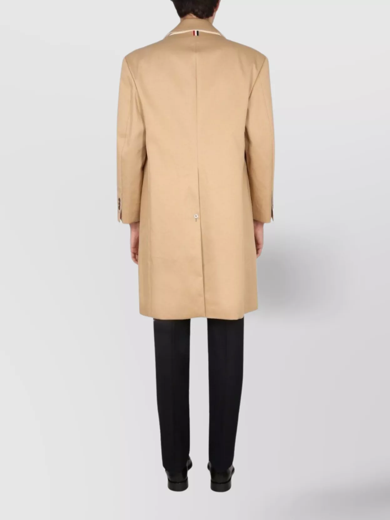 Thom Browne Cotton Coat With Notched Lapels And Back Vent