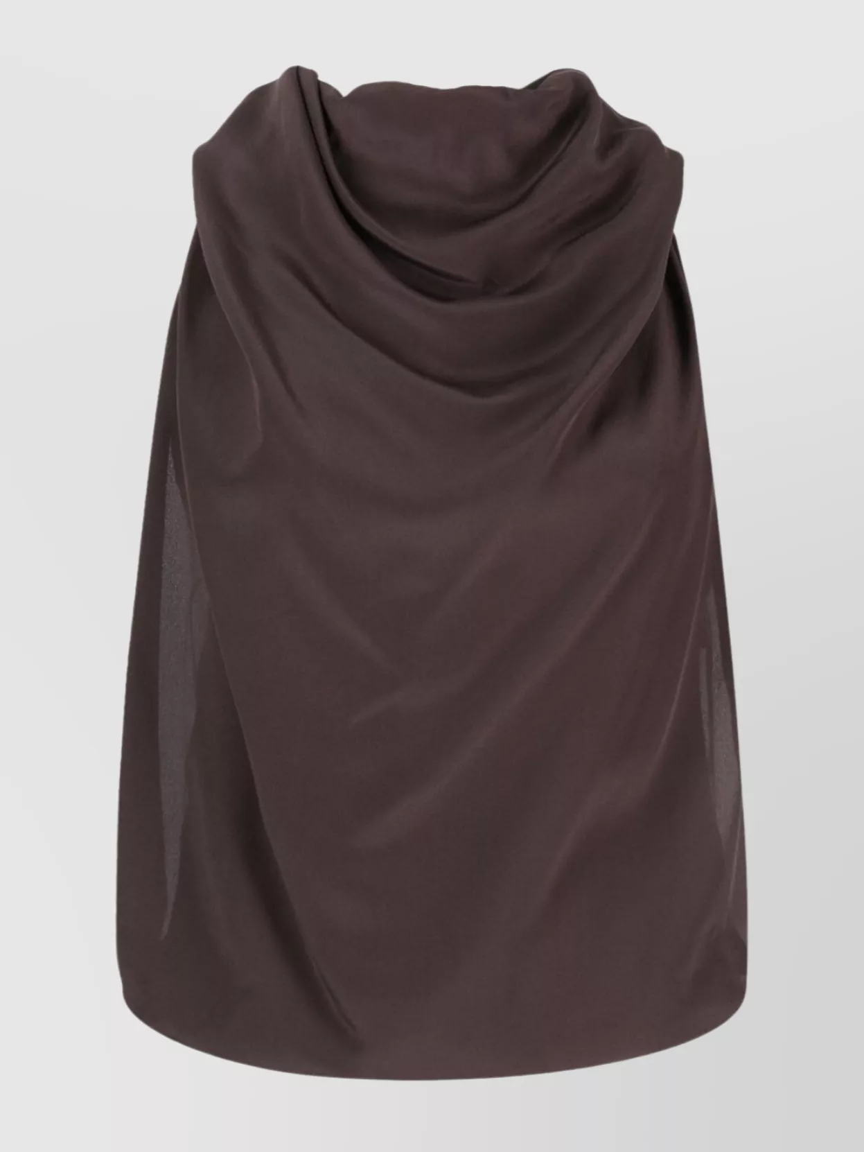 Shop Lanvin Silk Draped Sleeveless Top In Brown