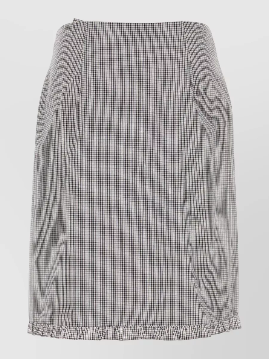 Miu Miu Embroidered poplin a-line skirt