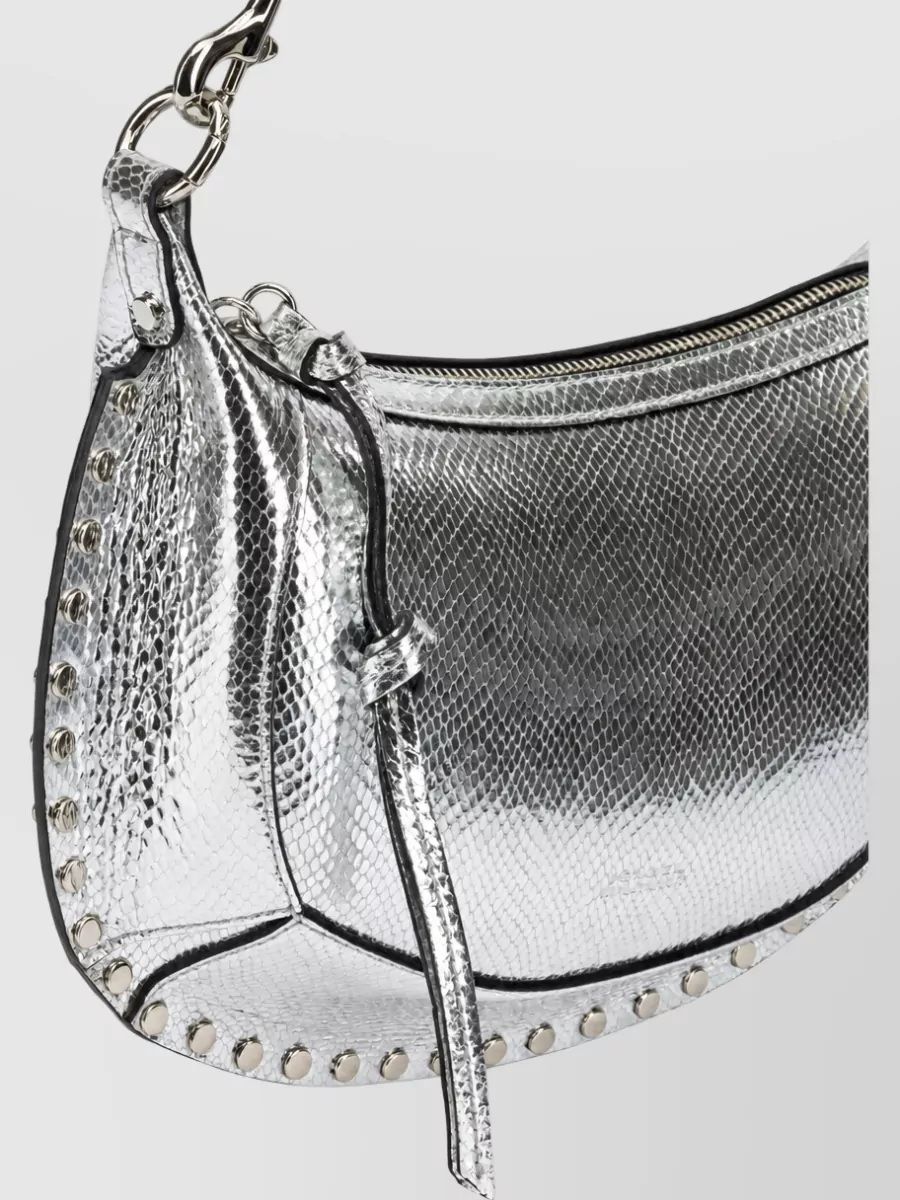 Isabel Marant Oskan Moon Small Leather Clutch Bag