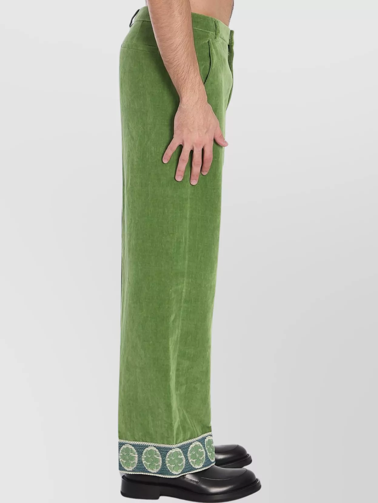 Valentino Garavani Velvet Trousers Jacquard Hems