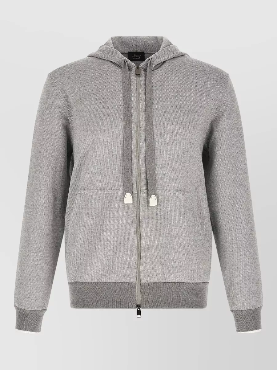Brioni Cotton Hooded Zip Jacket