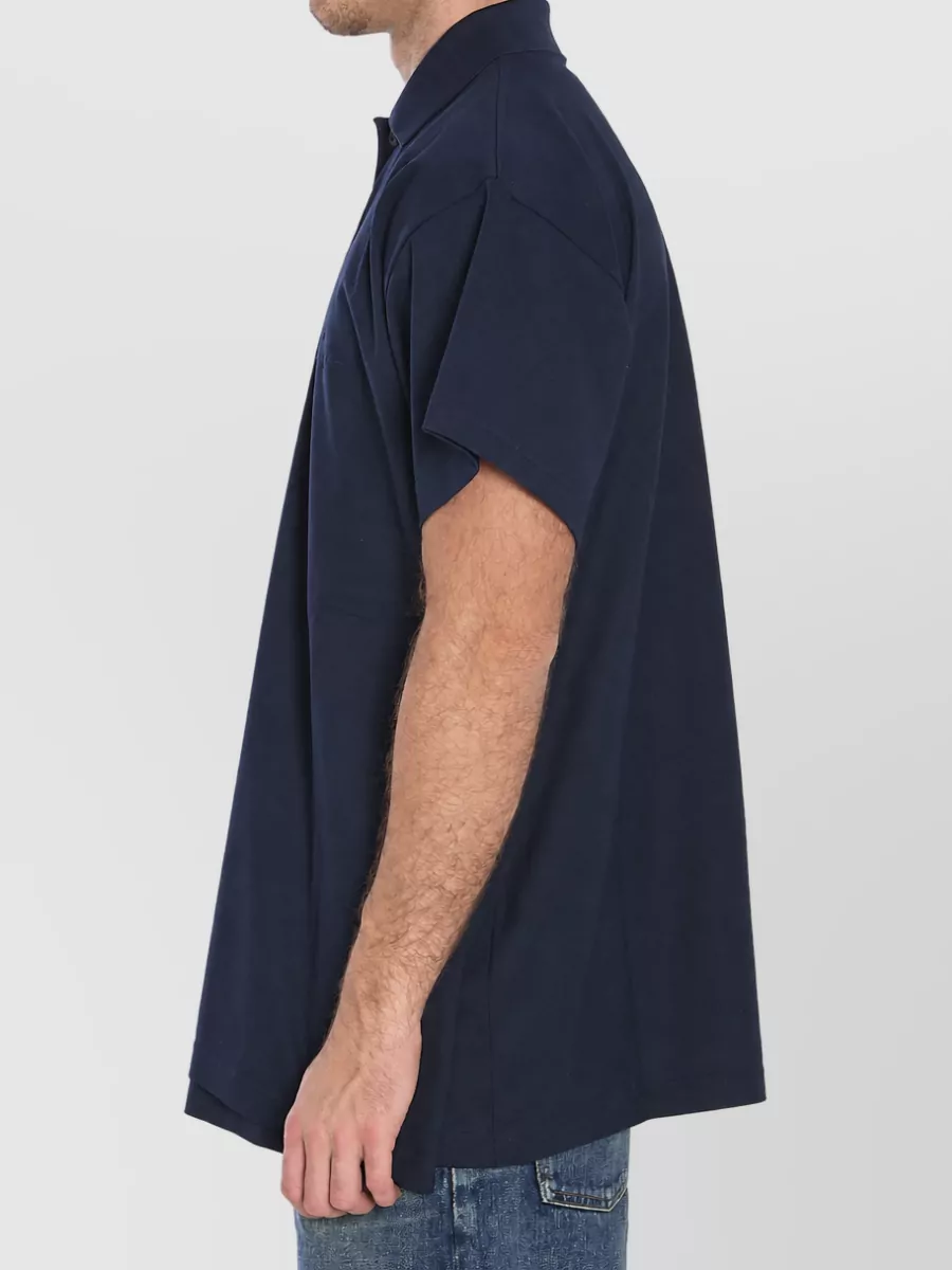 Balenciaga Oversized Cotton Piqué Short-Sleeve Polo Shirt