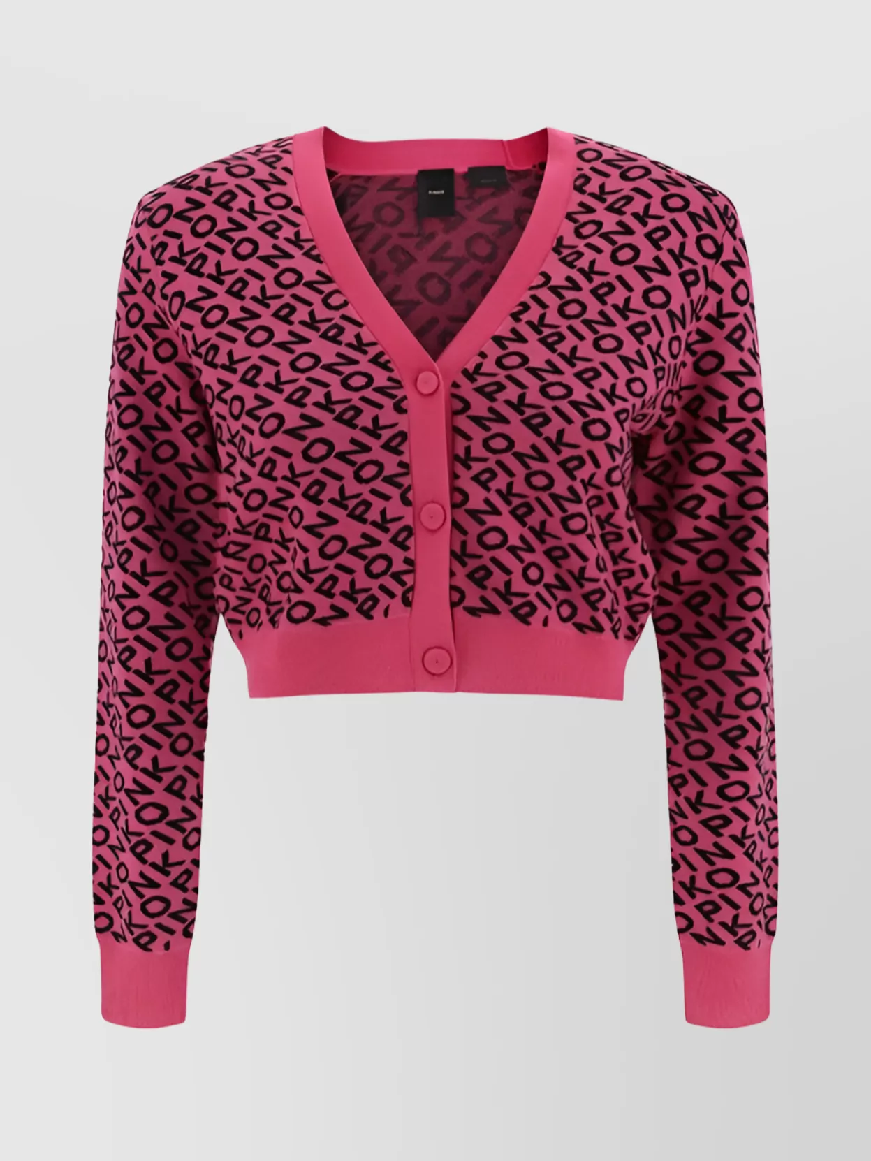 Shop Pinko Contrasting Pattern Beaded Cardigan