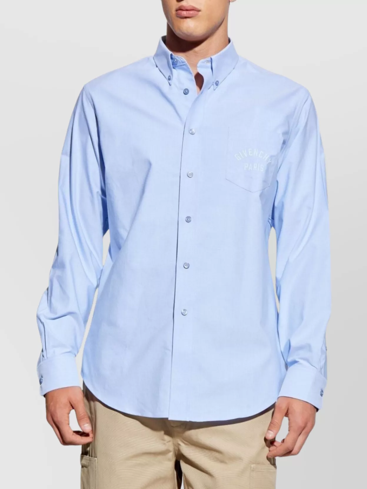 Givenchy Embroidered Pocket Shirt Featuring Button-Down Collar