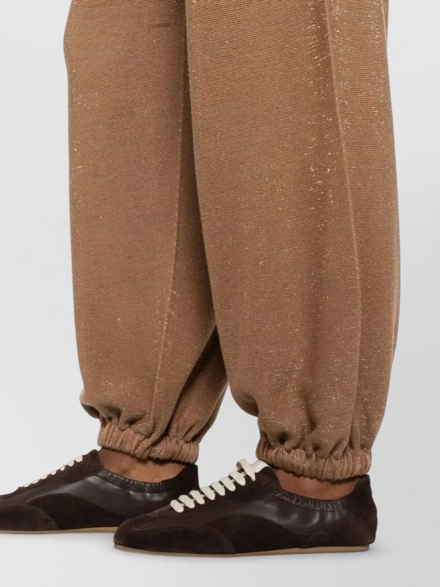 Fabiana Filippi Wool Cotton Trousers Elasticated Cuffs Waistband