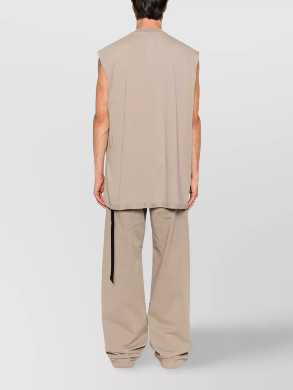 Rick Owens Drkshdw Crew Neck Sleeveless T-Shirt With Side Strap Detail