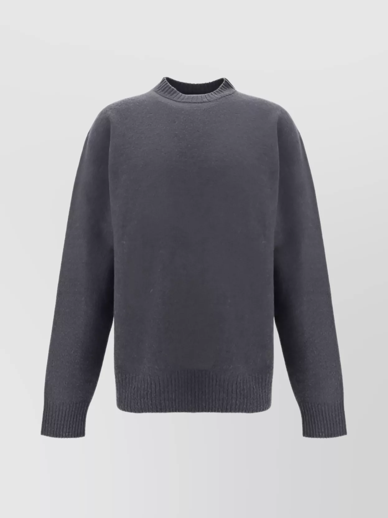 Jil Sander Monochrome Wool Crew Neck Sweater In Gray