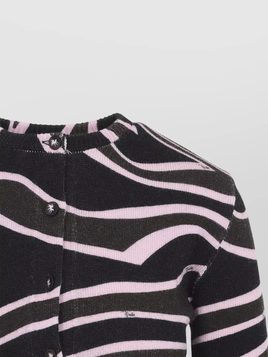 Pucci Wool Cropped Printed Cardigan