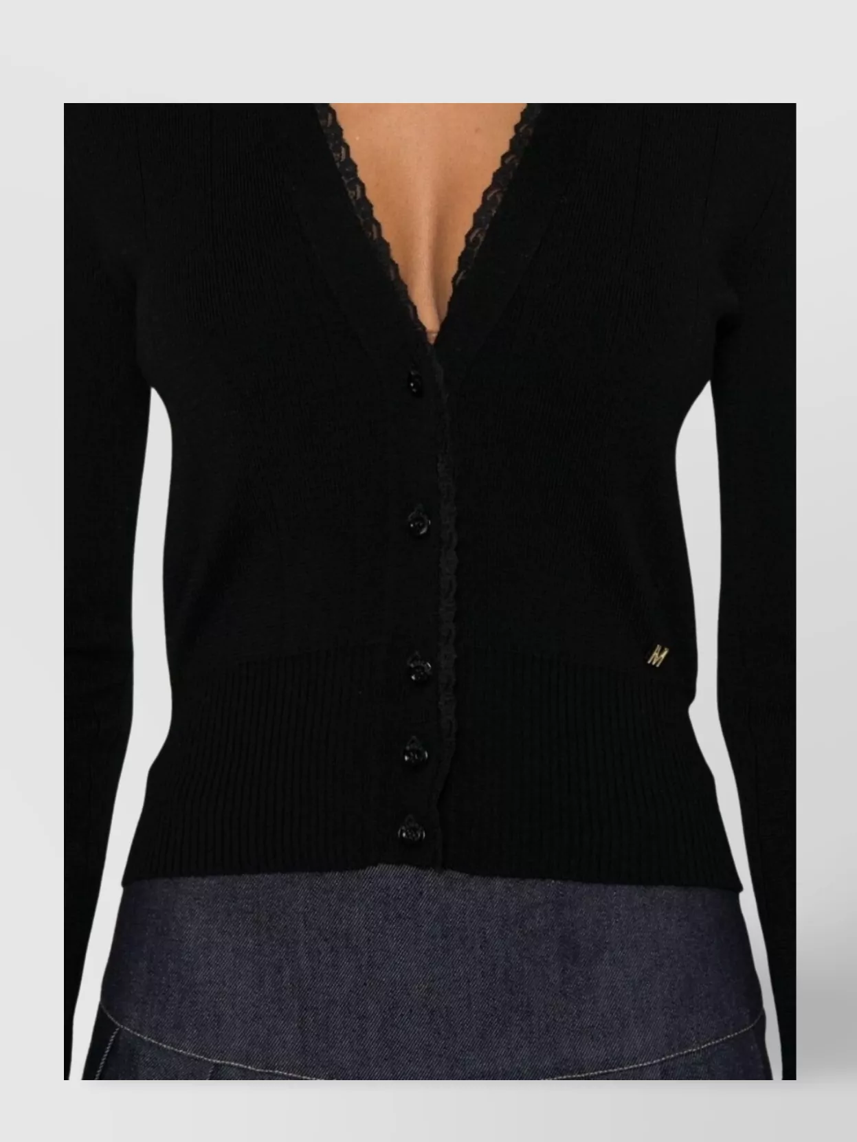 Moschino Lace Trim Long Sleeve Blazer Jacket
