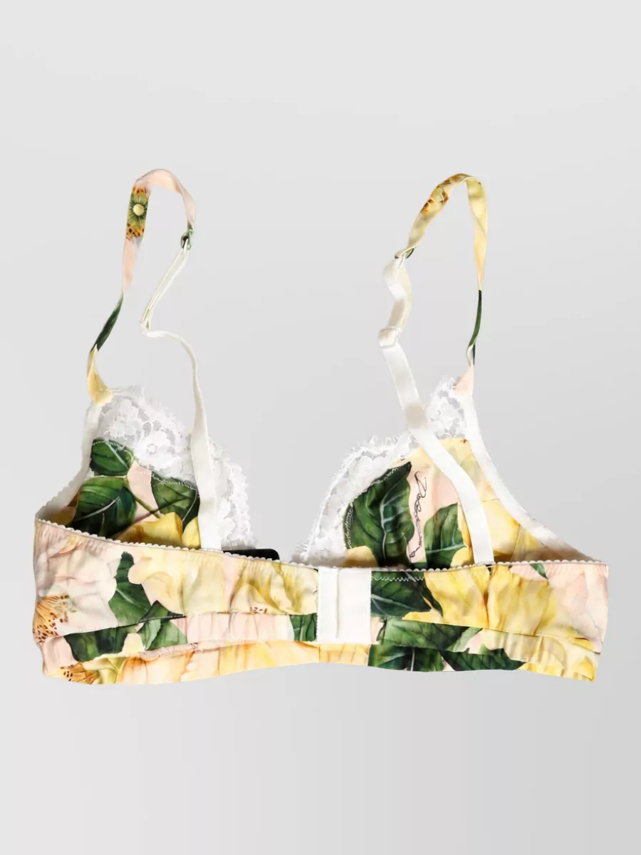 Dolce&Gabbana Silk Floral Print Soft Cup Bra