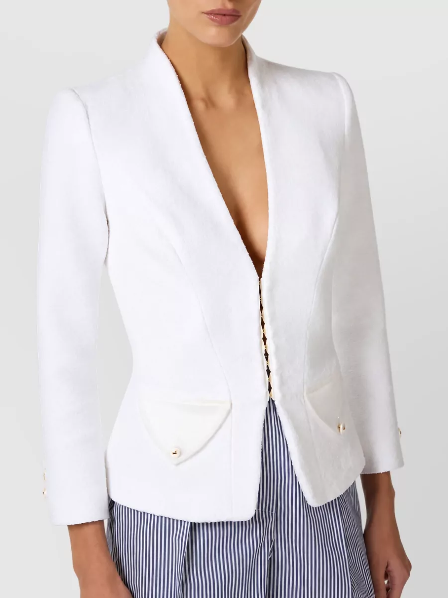 Elisabetta Franchi Bouclé Tweed Suit Jacket