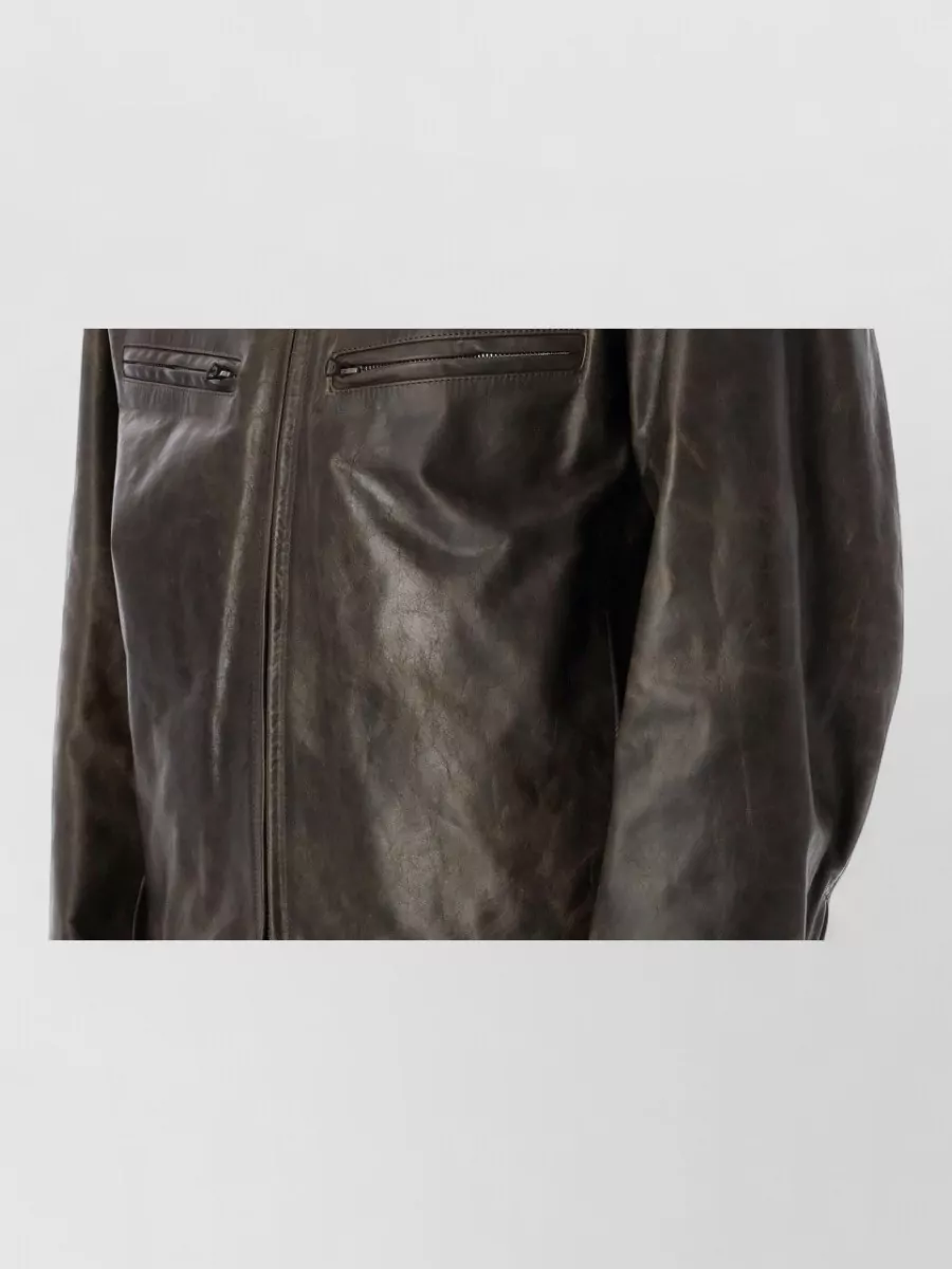 Lemaire Leather Boxy Biker Jacket