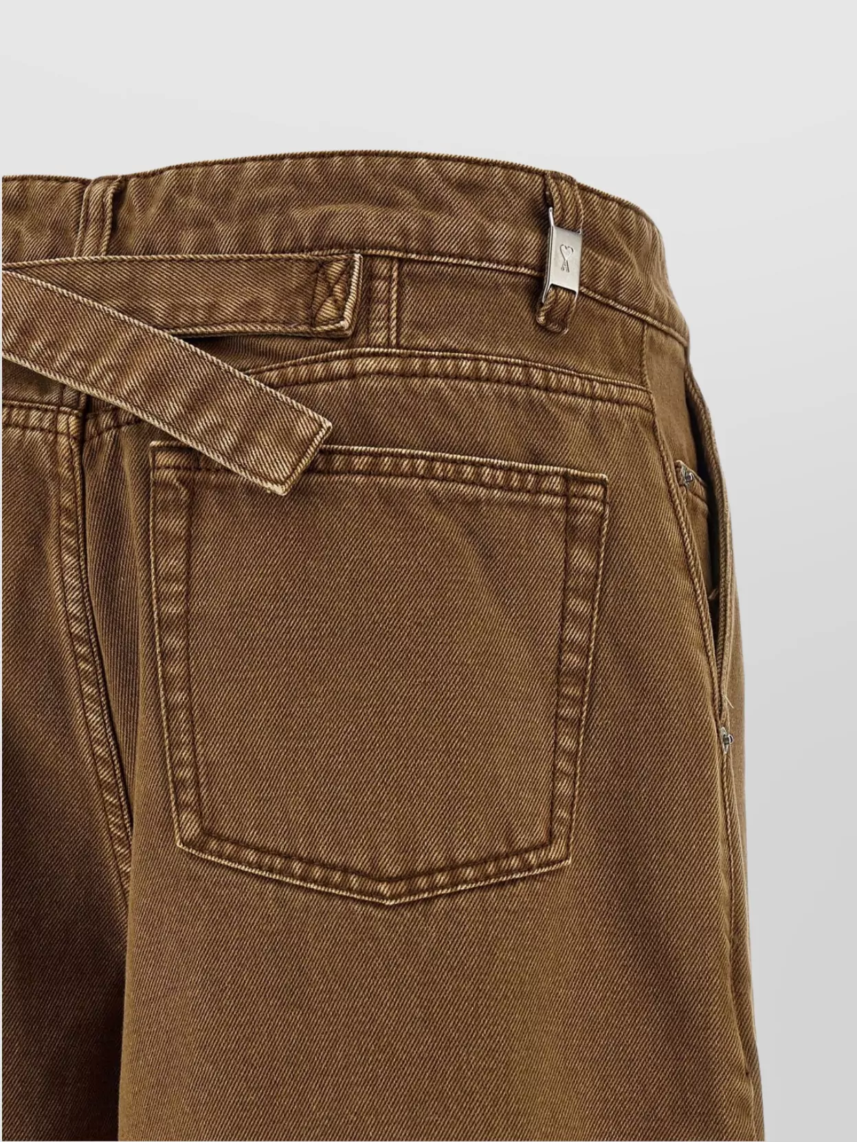 Ami Alexandre Mattiussi Casual Denim Bermuda Shorts Featuring Pockets In Gold