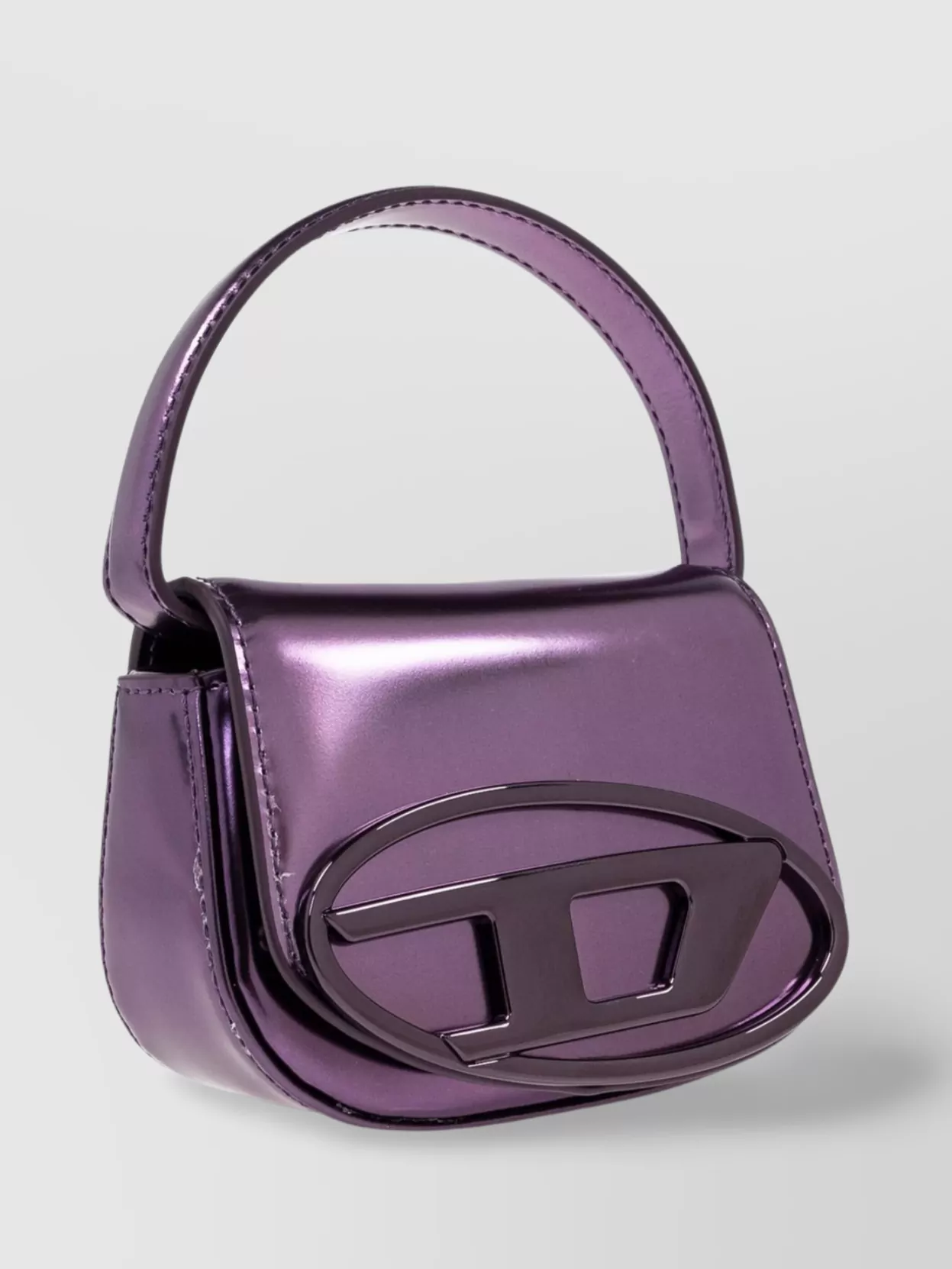 Diesel Shiny Leather Mini Bag With Metallic Finish