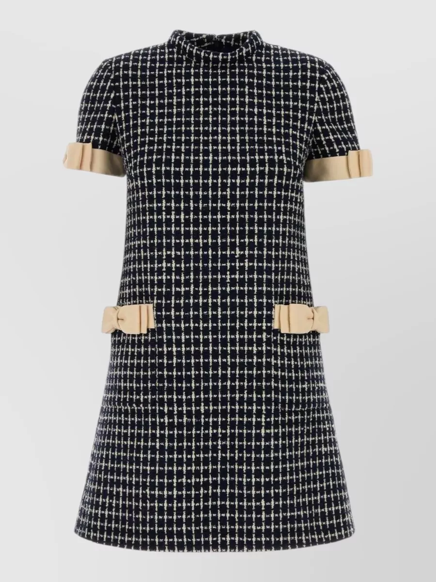 Valentino Garavani embroidered tweed knee-length dress
