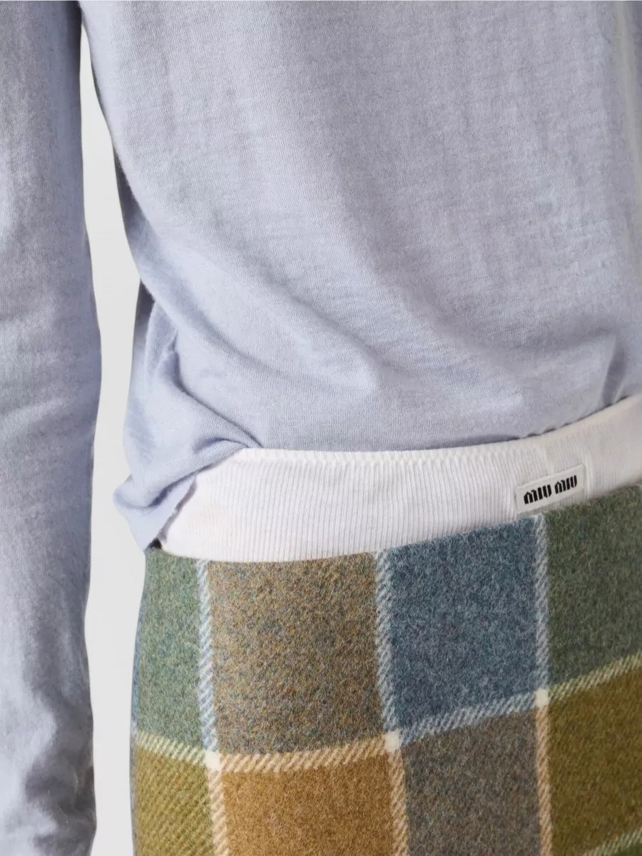 Miu Miu Crew Neck Knitwear Long Sleeves Ribbed Cuffs