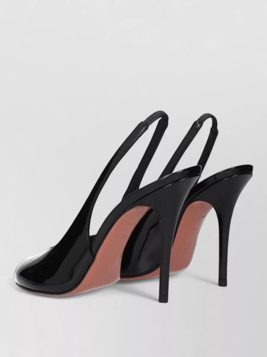 Amina Muaddi Patent Leather Stiletto Heel Sandals