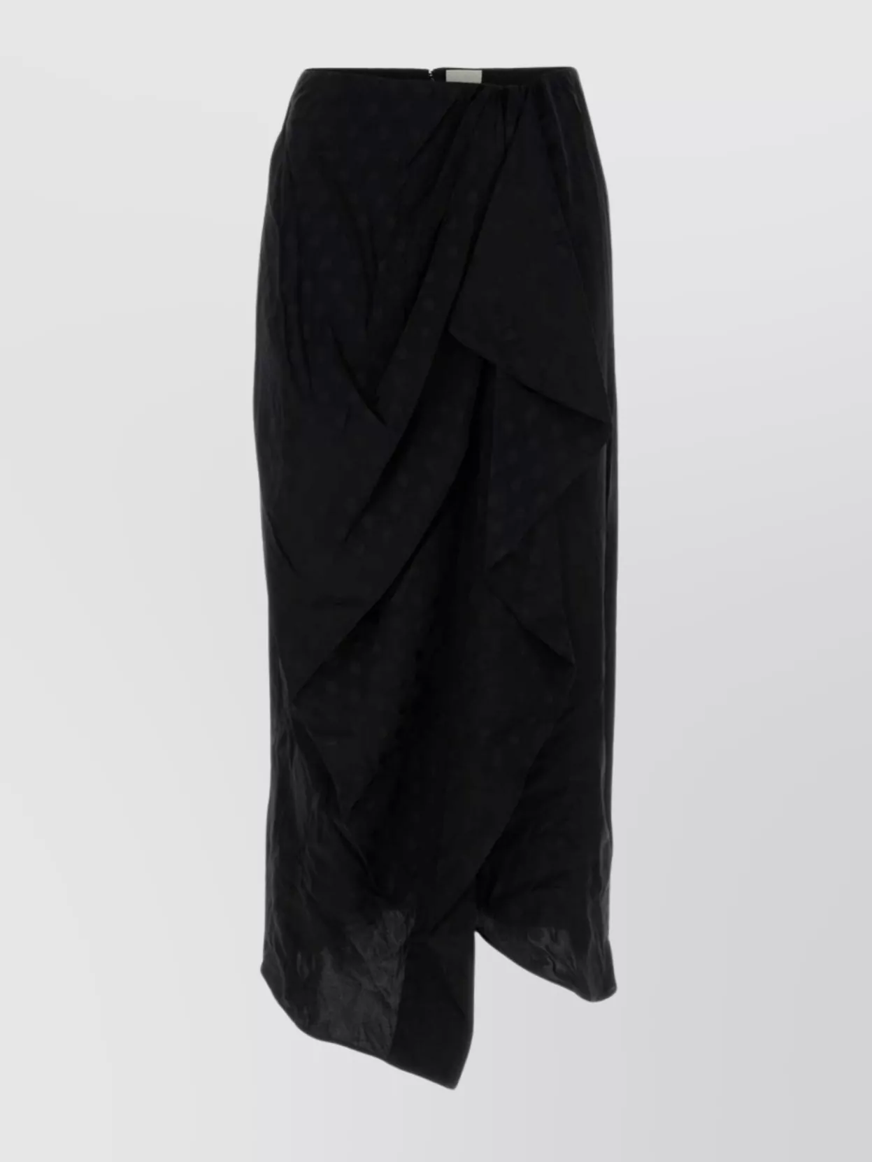 Isabel Marant Asymmetric Midi Skirt Draped Detail In Black