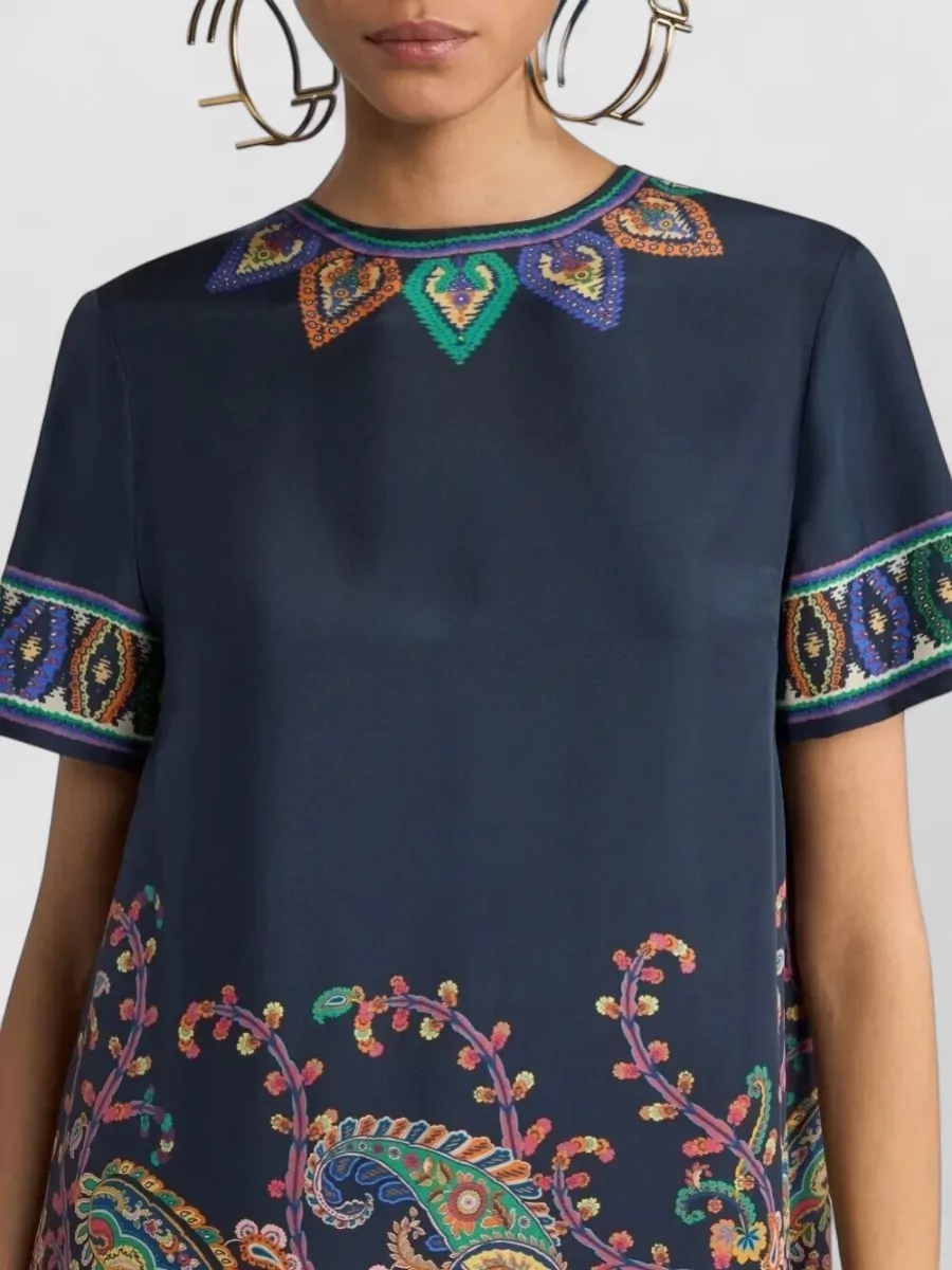 Etro Silk Tunic Dress Paisley Embroidery